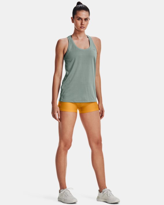 Damen HeatGear® Armour Shorts mit mittelhohem Bund, Yellow, pdpMainDesktop image number 2
